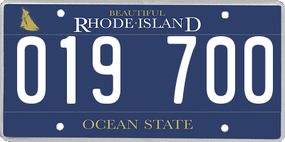 RI license plate 019700