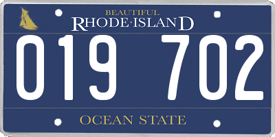 RI license plate 019702