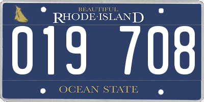 RI license plate 019708