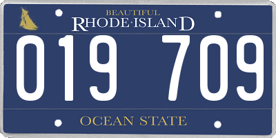 RI license plate 019709