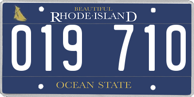 RI license plate 019710