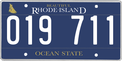 RI license plate 019711