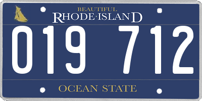 RI license plate 019712