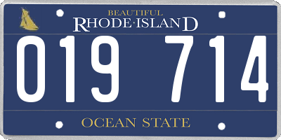 RI license plate 019714