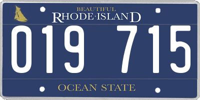 RI license plate 019715