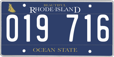 RI license plate 019716