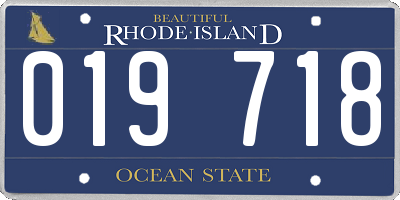RI license plate 019718