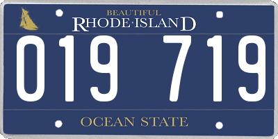 RI license plate 019719