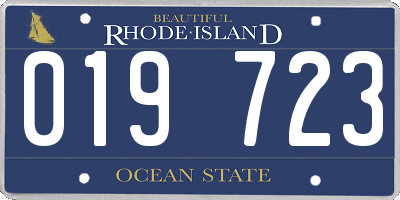 RI license plate 019723