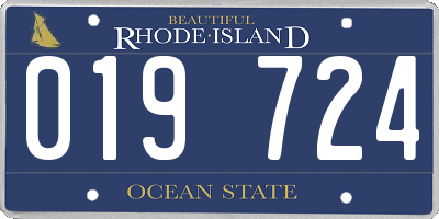 RI license plate 019724