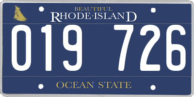 RI license plate 019726