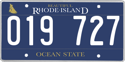 RI license plate 019727