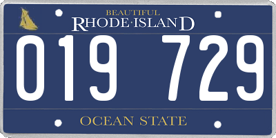 RI license plate 019729