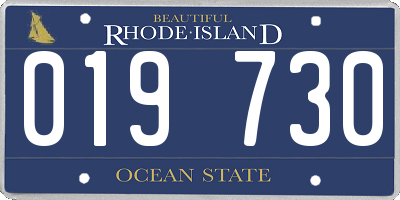 RI license plate 019730