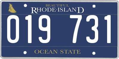 RI license plate 019731