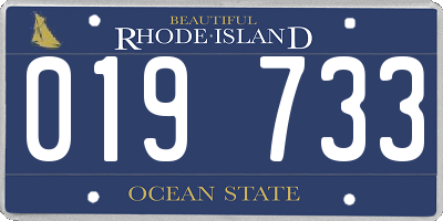 RI license plate 019733