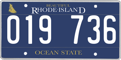 RI license plate 019736