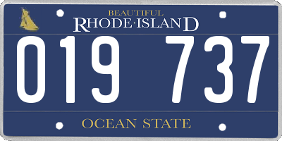 RI license plate 019737