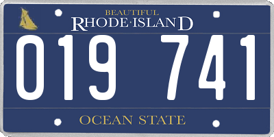 RI license plate 019741