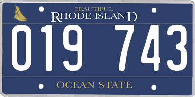 RI license plate 019743