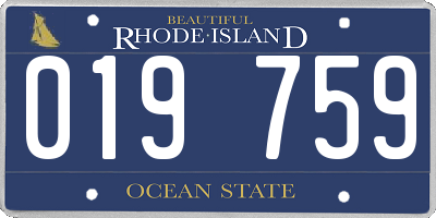 RI license plate 019759