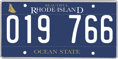 RI license plate 019766