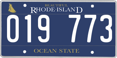 RI license plate 019773