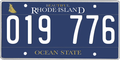 RI license plate 019776