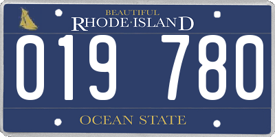 RI license plate 019780