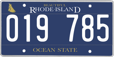 RI license plate 019785