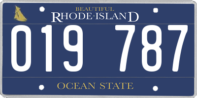 RI license plate 019787