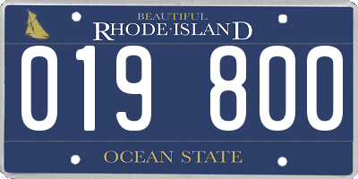 RI license plate 019800