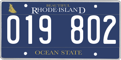 RI license plate 019802