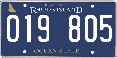 RI license plate 019805