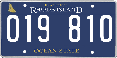 RI license plate 019810