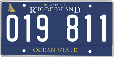 RI license plate 019811