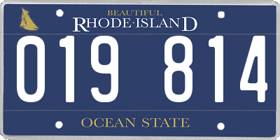 RI license plate 019814