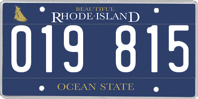 RI license plate 019815