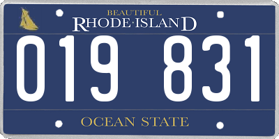 RI license plate 019831