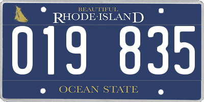 RI license plate 019835