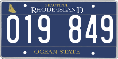 RI license plate 019849