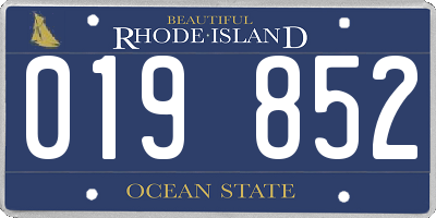 RI license plate 019852