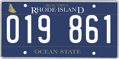 RI license plate 019861