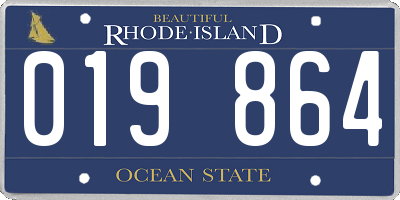 RI license plate 019864