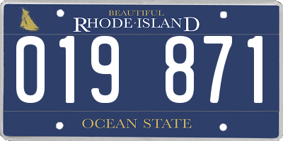 RI license plate 019871