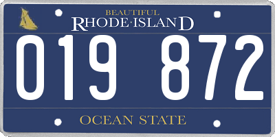 RI license plate 019872