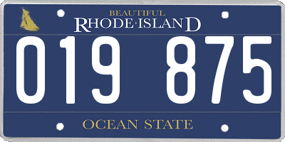 RI license plate 019875