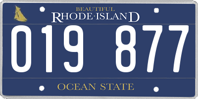 RI license plate 019877