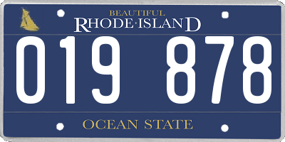 RI license plate 019878