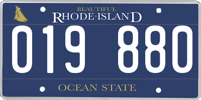 RI license plate 019880